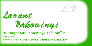 lorant makovinyi business card